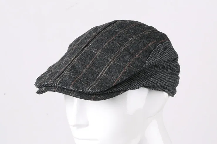 Men's Autumn/Winter Plaid Woolen Cap