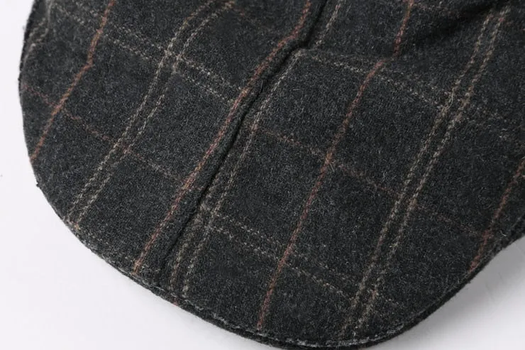 Men's Autumn/Winter Plaid Woolen Cap