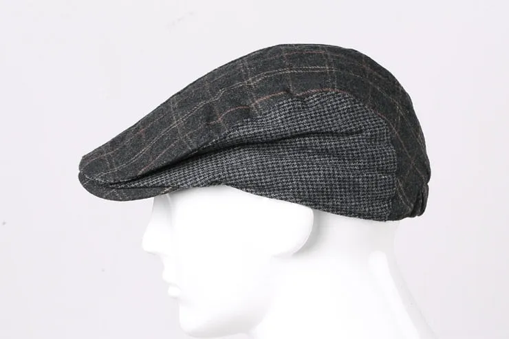 Men's Autumn/Winter Plaid Woolen Cap