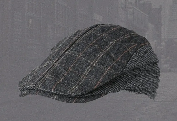 Men's Autumn/Winter Plaid Woolen Cap