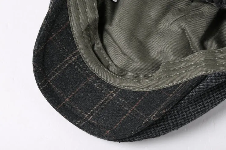 Men's Autumn/Winter Plaid Woolen Cap