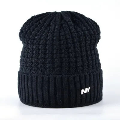 Men's Knitted Winter Beanie - Black,Red,Gray,Khaki,Blue