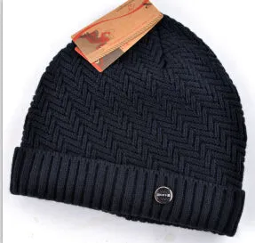 Men's Knitted Winter Beanie - Black,Red,Khaki,Crimson,Brown