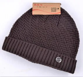 Men's Knitted Winter Beanie - Black,Red,Khaki,Crimson,Brown