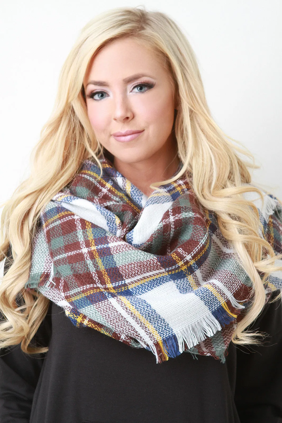 Mountain Chic Plaid Blanket Scarf