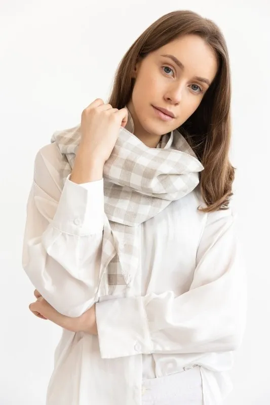 Natural linen scarves