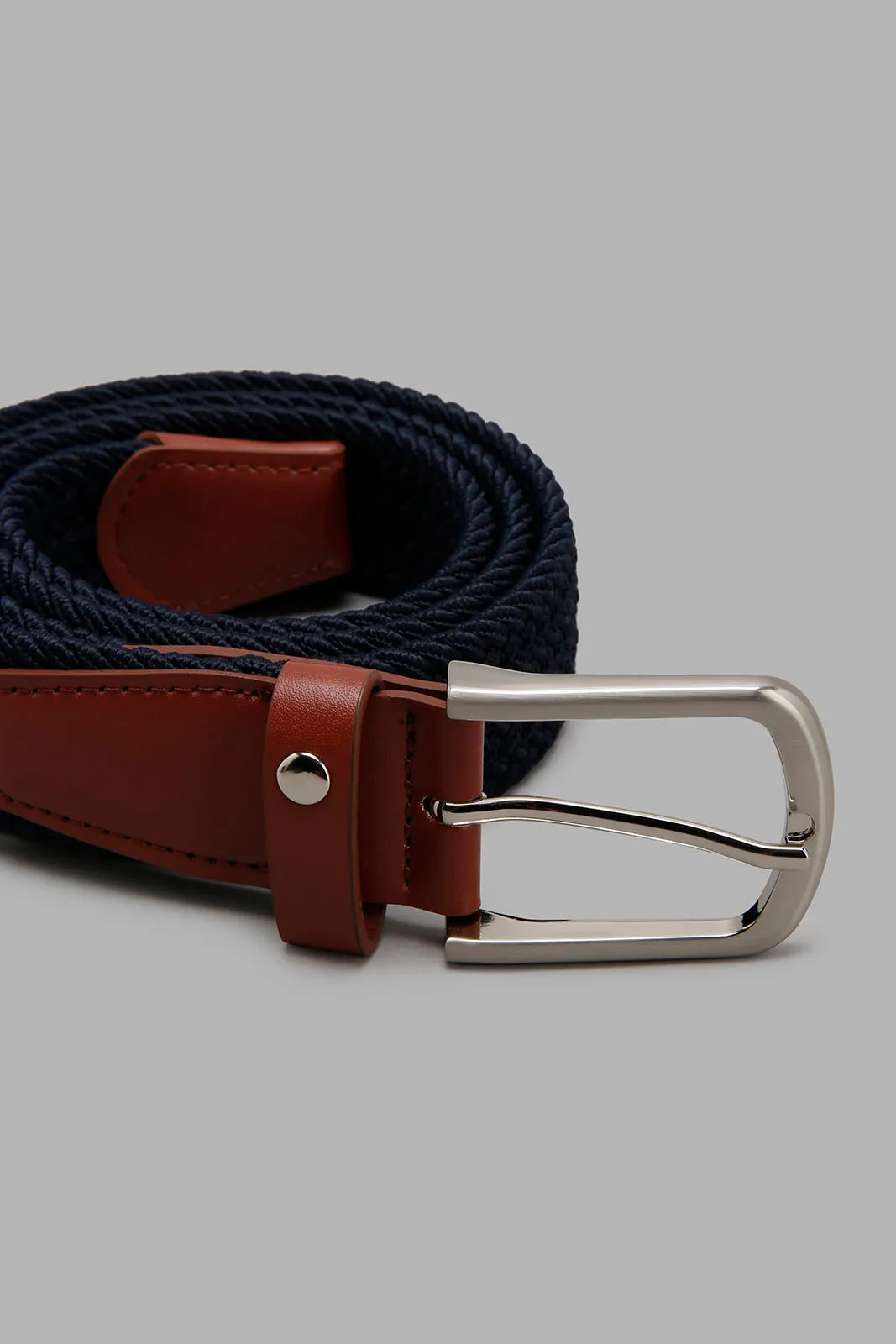 Navy Textured Belt