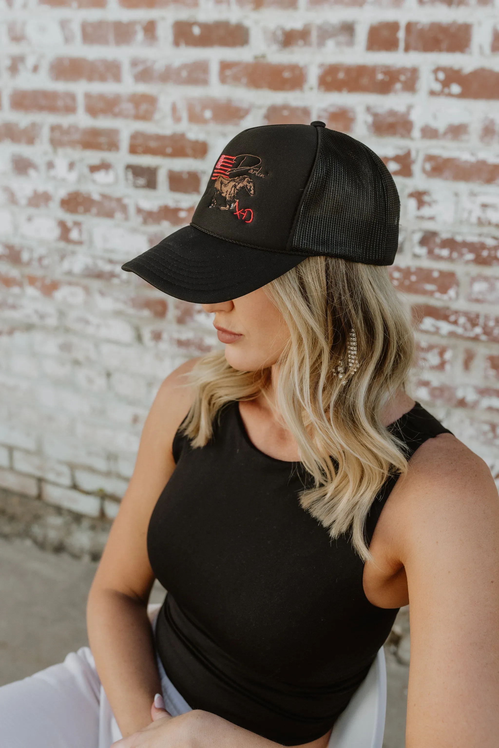 NEW!! DARLIN Black Trucker Hat by DARLIN' Brand