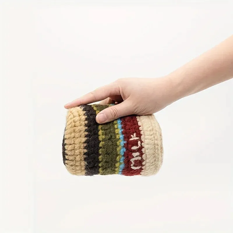 New Knitted Fisherman Autumn Winter Warm Retro Striped Basin Hat