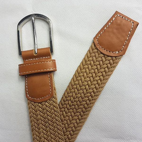 OSCAR - Mens Beige Woven Cotton Elastic Belt