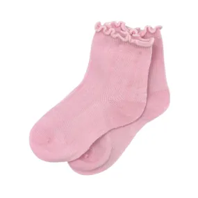 Patterned Scallop Rib Socks - Light Pink