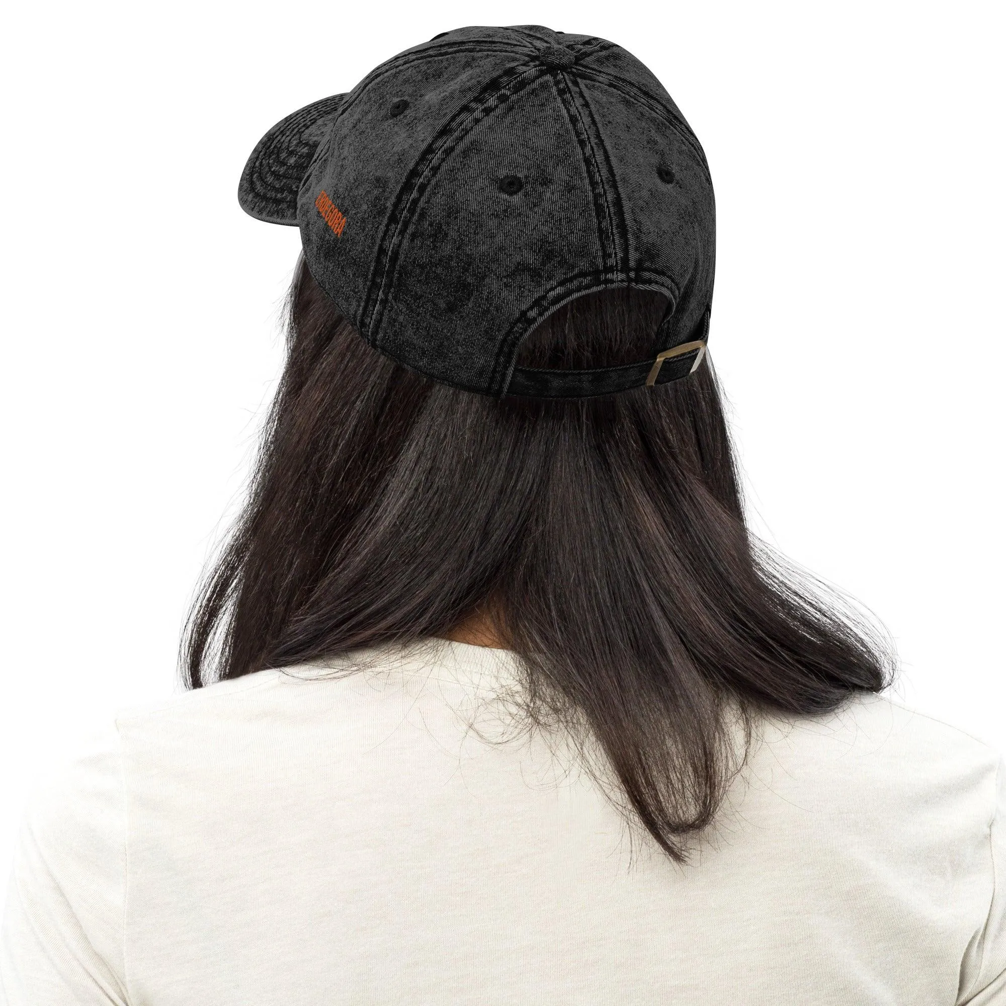 Personalize it! Black Embroidered Vintage Cotton Twill Cap Weirdly Passionate