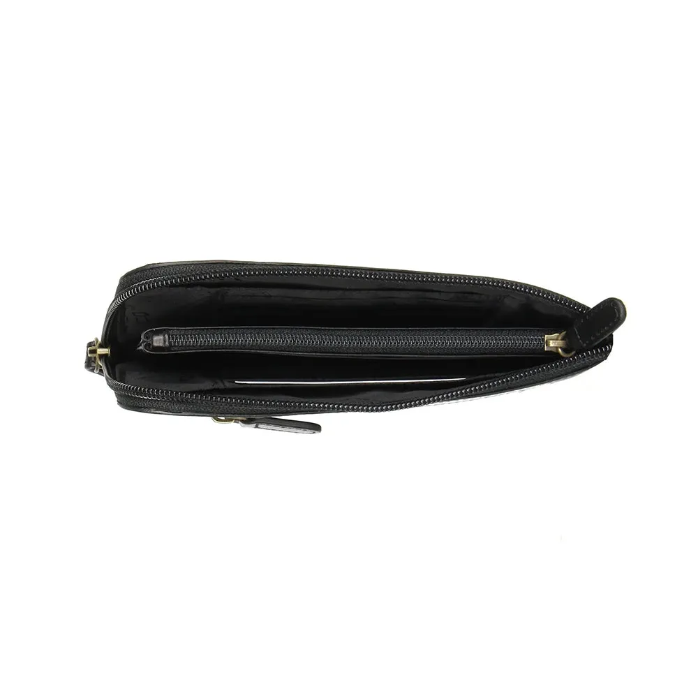 Picard Breve Ladies  Zipdown Leather Pouch (Black)