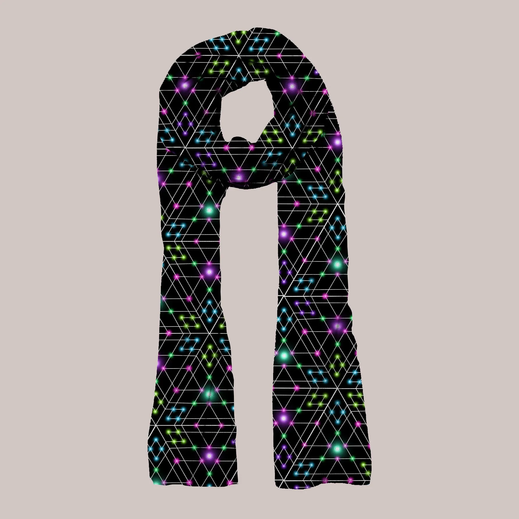 Psychedelic Scarf/Shawl (UV/RGB, Eco-Friendly, Unisex) | TRIESSELATION