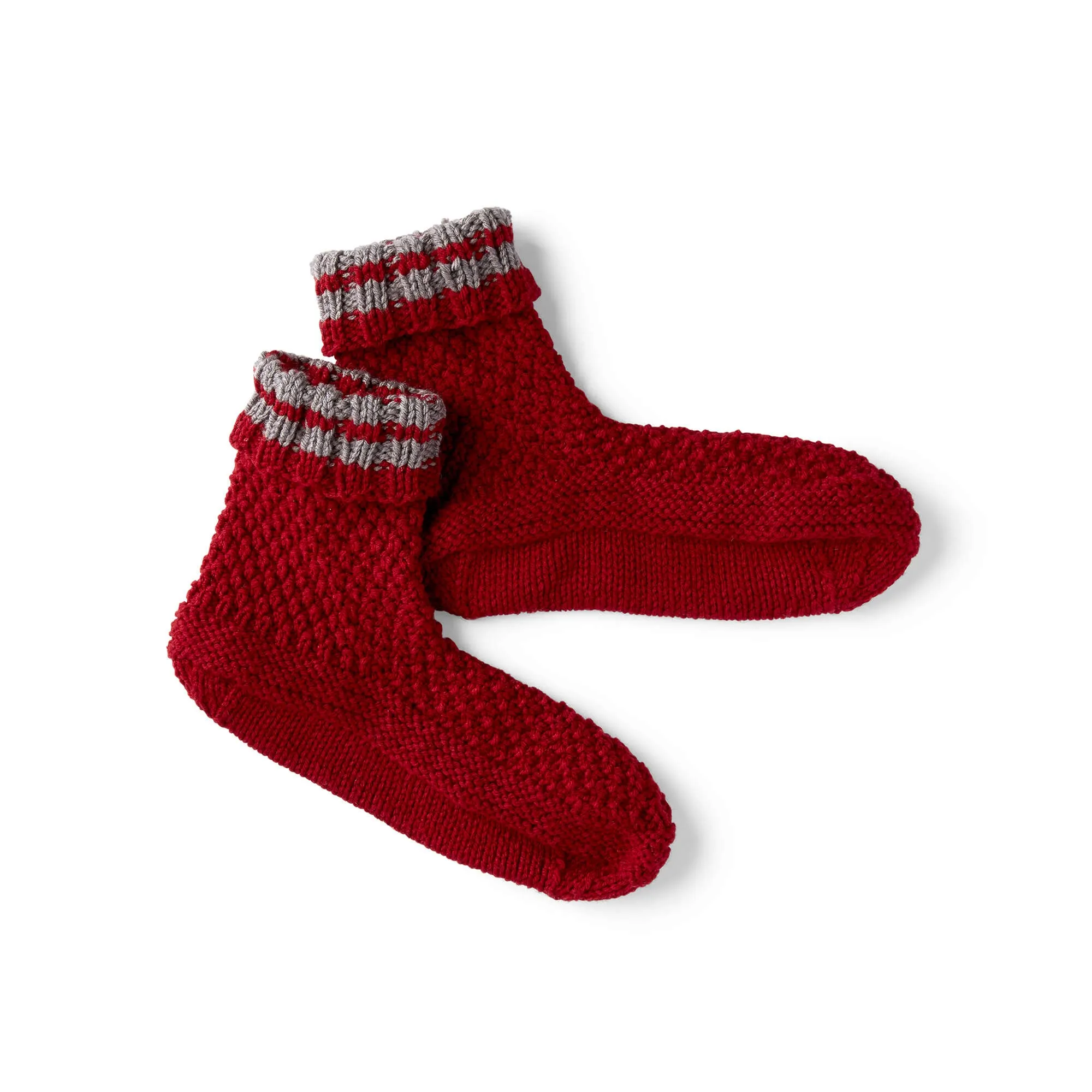 Red Heart Get Comfy Knit Slipper Socks