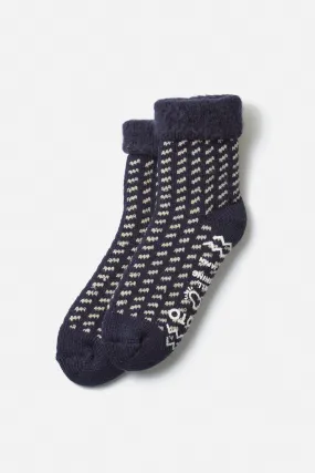 RoToTo Comfy Room Bird's Eye Socks / Navy