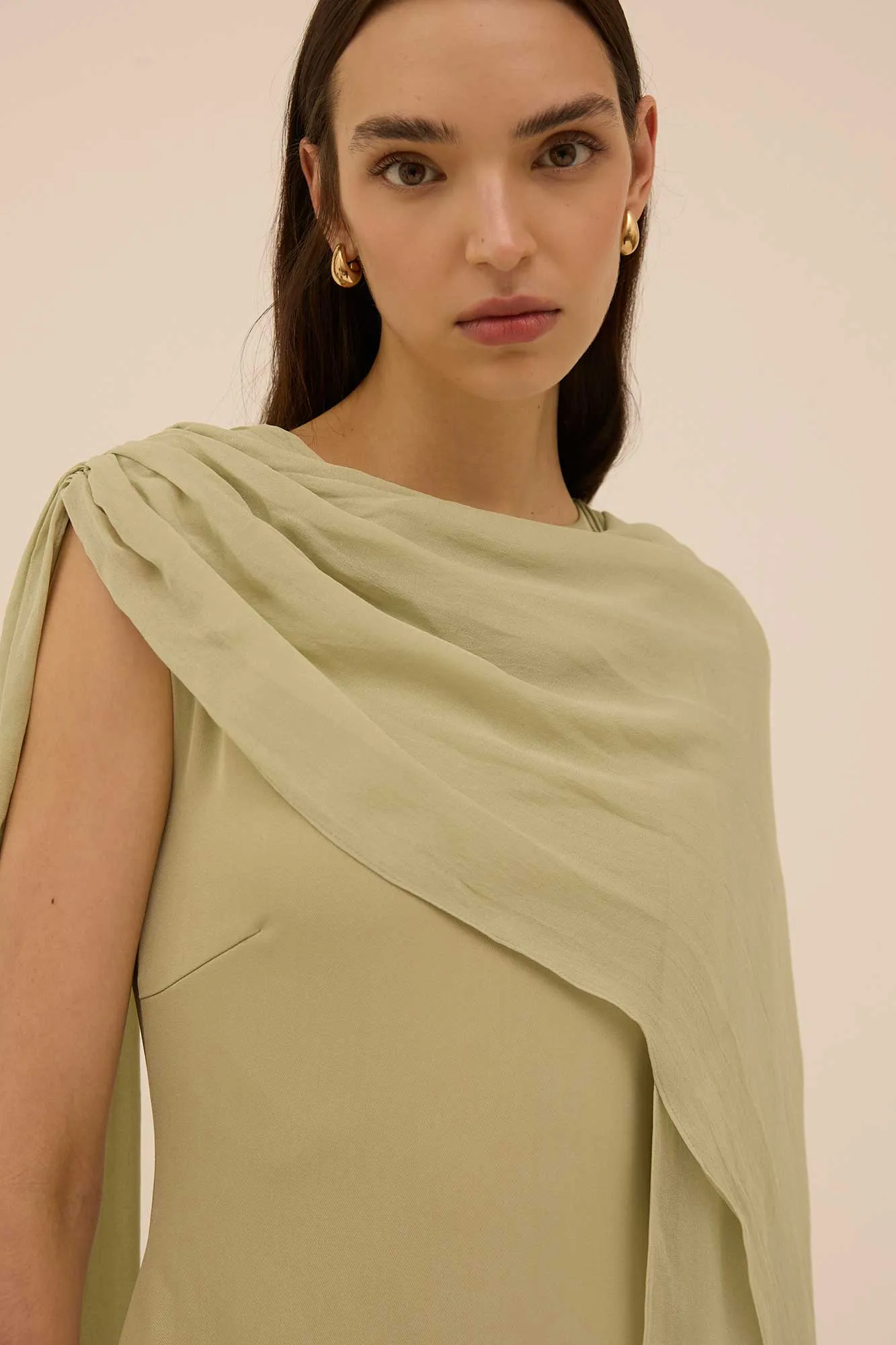 Sahab Scarf Dress in Sage