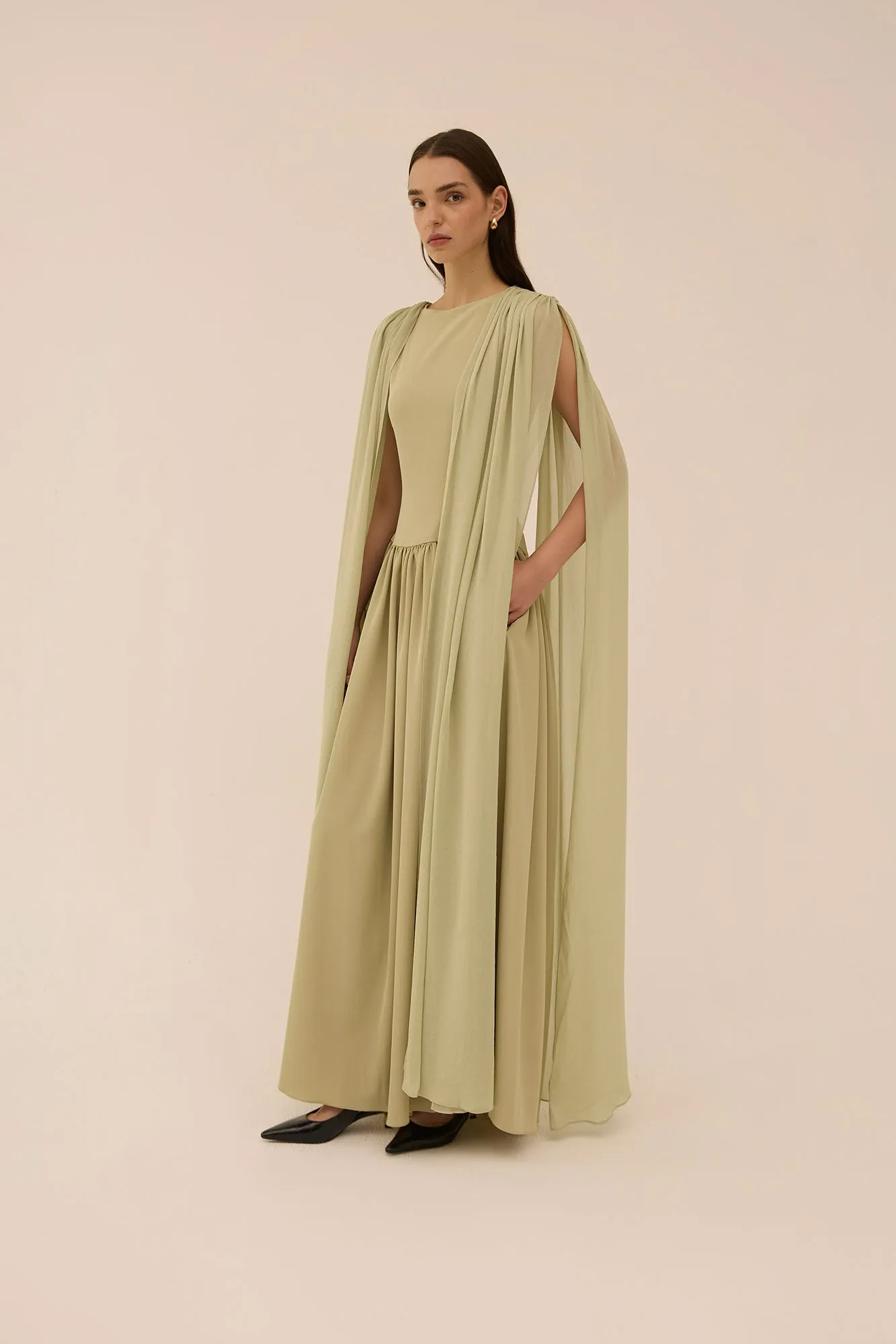 Sahab Scarf Dress in Sage