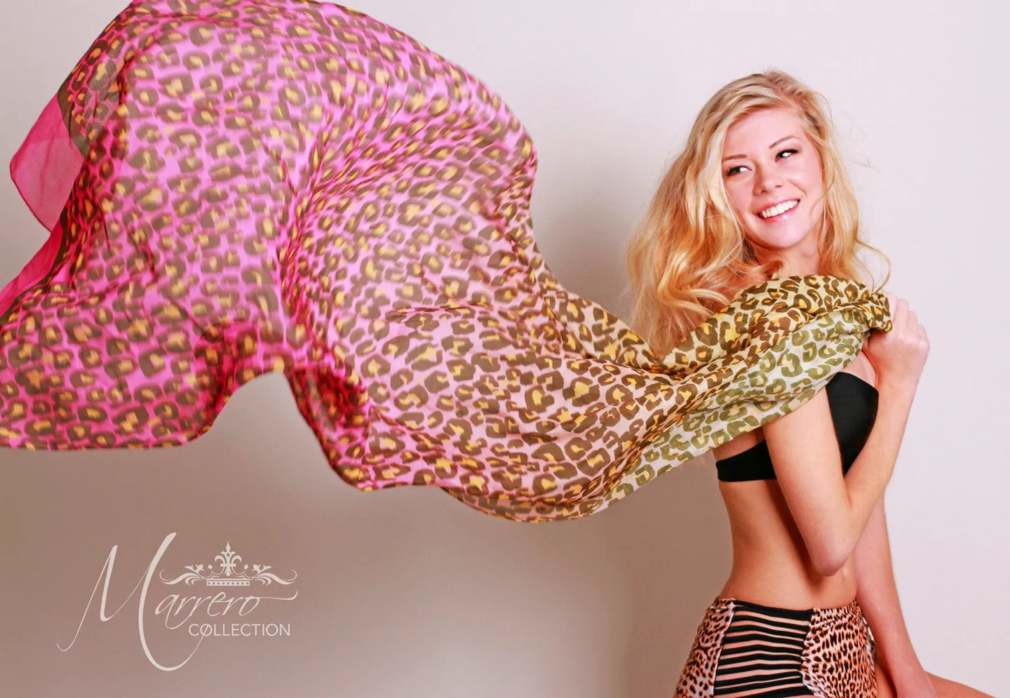 SOLD OUT--Boho Pink Leopard Print Scarf