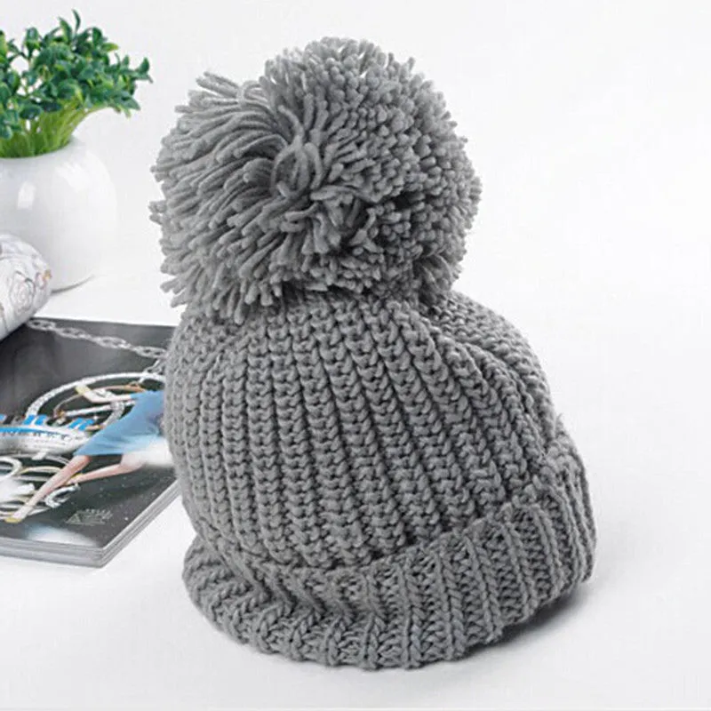 Spring Beret female beanie women hats Skull Chunky Baggy Knitting Cap Warm Beanies Crochet Ski Hat skullies Christmas gift