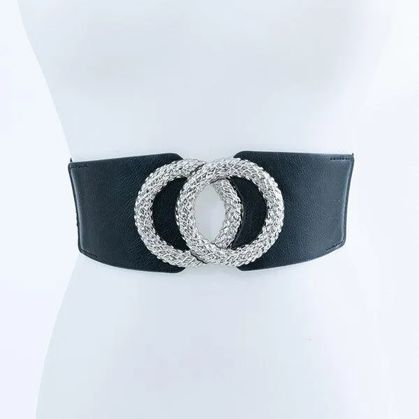 Textured Metallic Buckle Fashion Belt