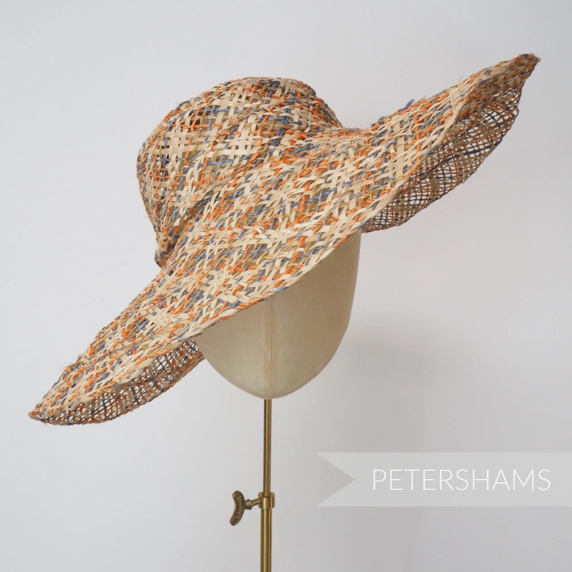 Twisted Jute & Strip Straw Capeline Hat Body - 12"