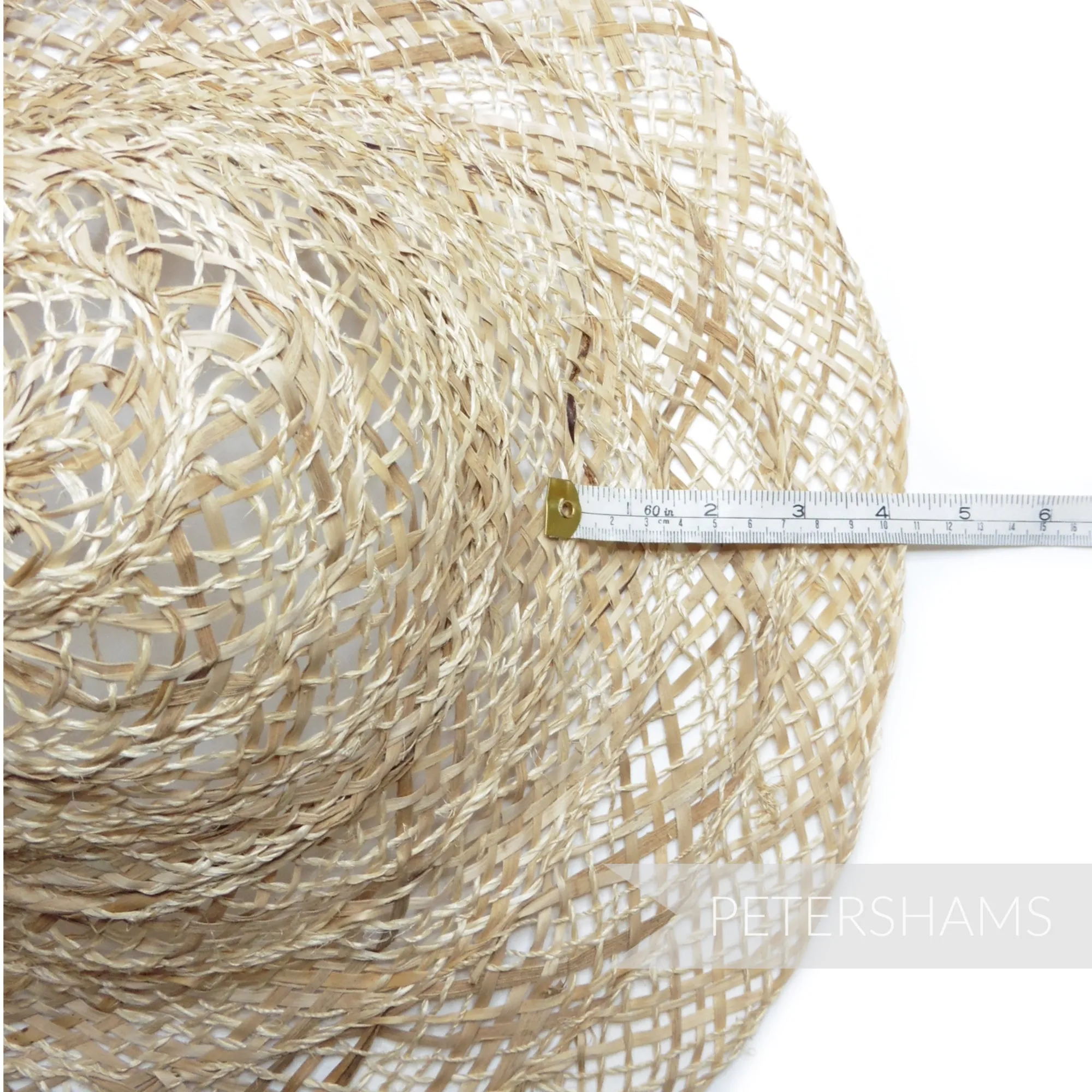 Twisted Jute & Strip Straw Capeline Hat Body - 12"