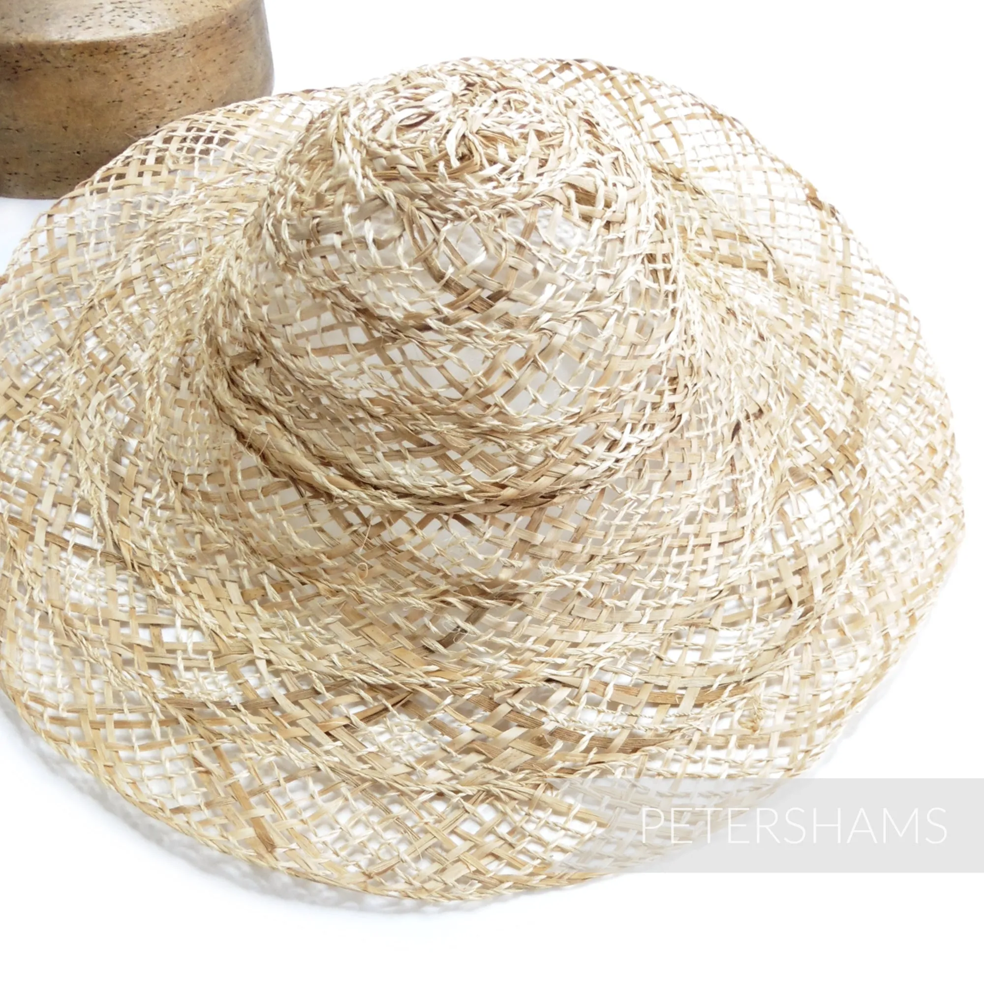 Twisted Jute & Strip Straw Capeline Hat Body - 12"