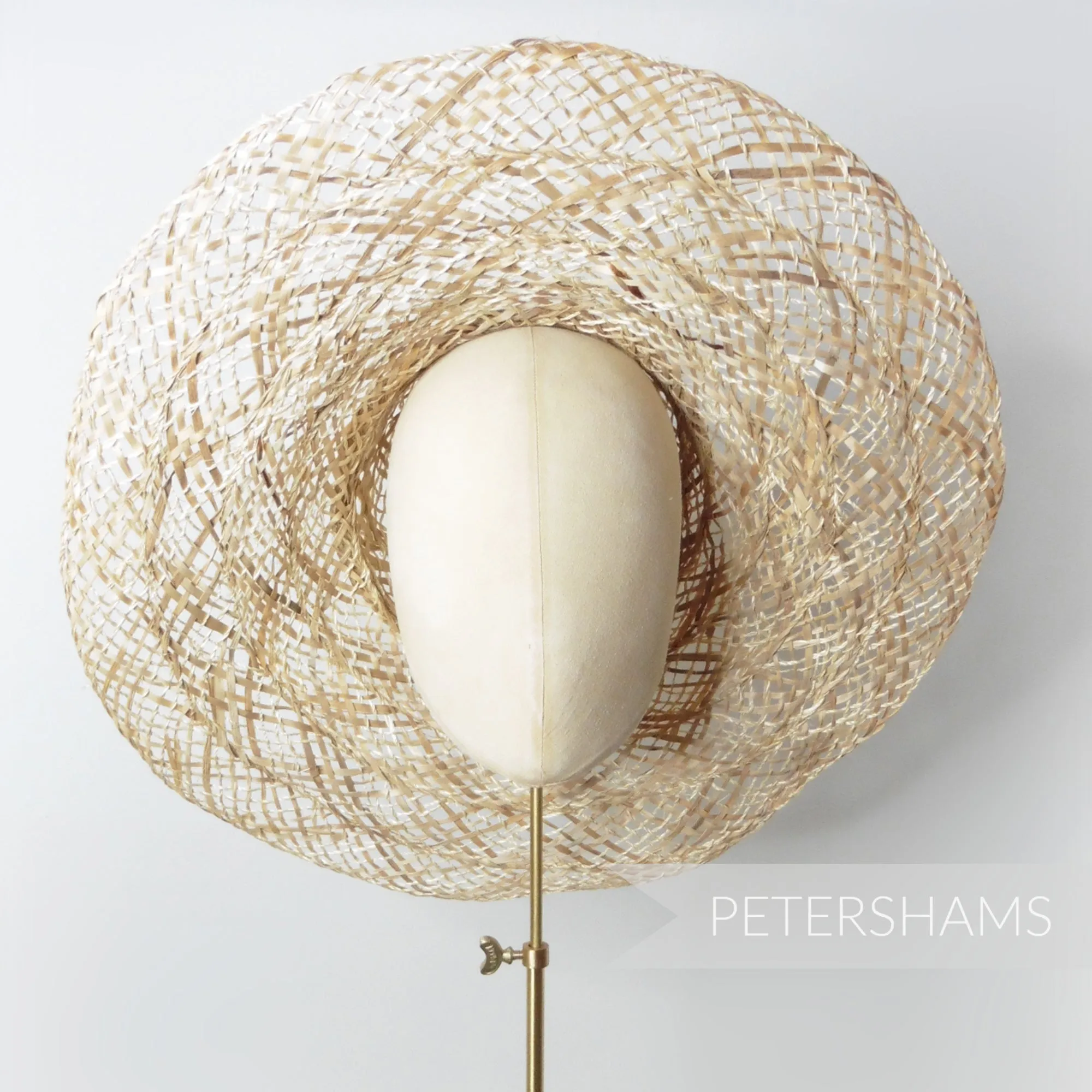 Twisted Jute & Strip Straw Capeline Hat Body - 12"