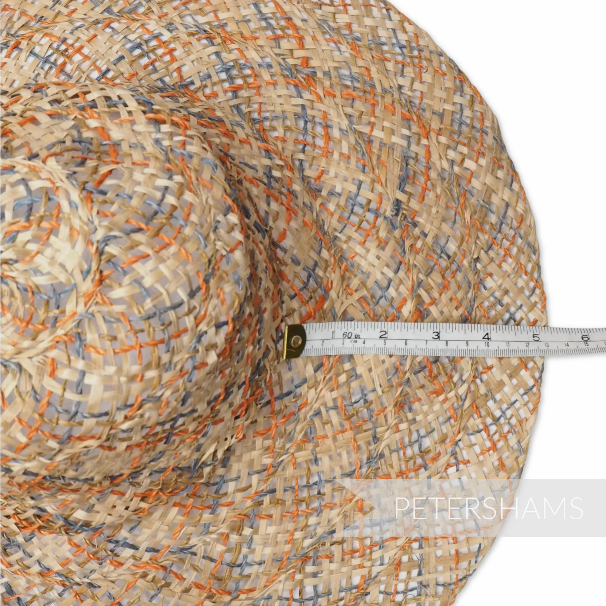 Twisted Jute & Strip Straw Capeline Hat Body - 12"