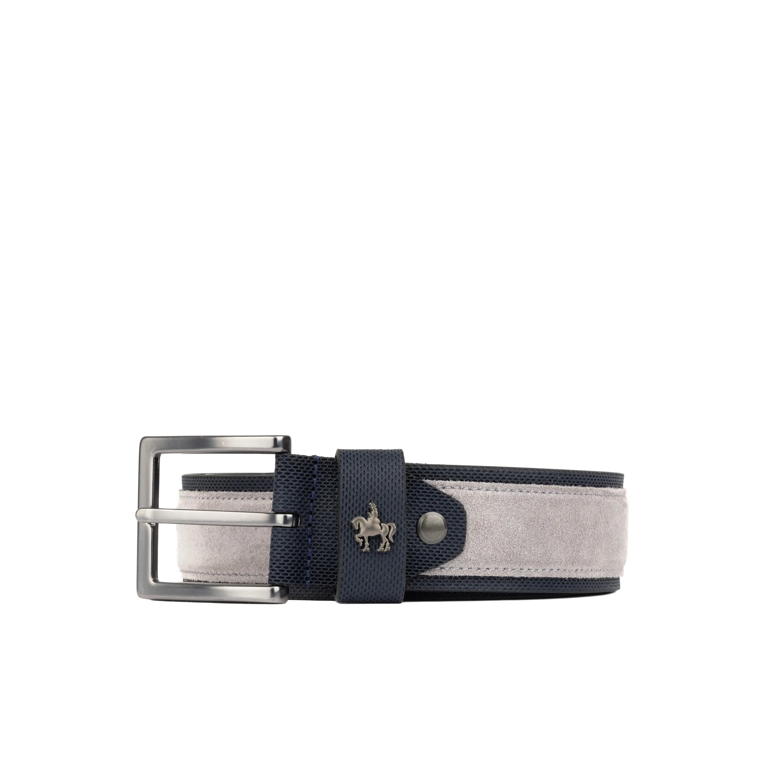 Victor - Navy Suede & Light Grey - Men's Belts