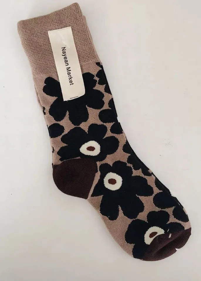 Vintage Floral thick Cotton Crew Socks