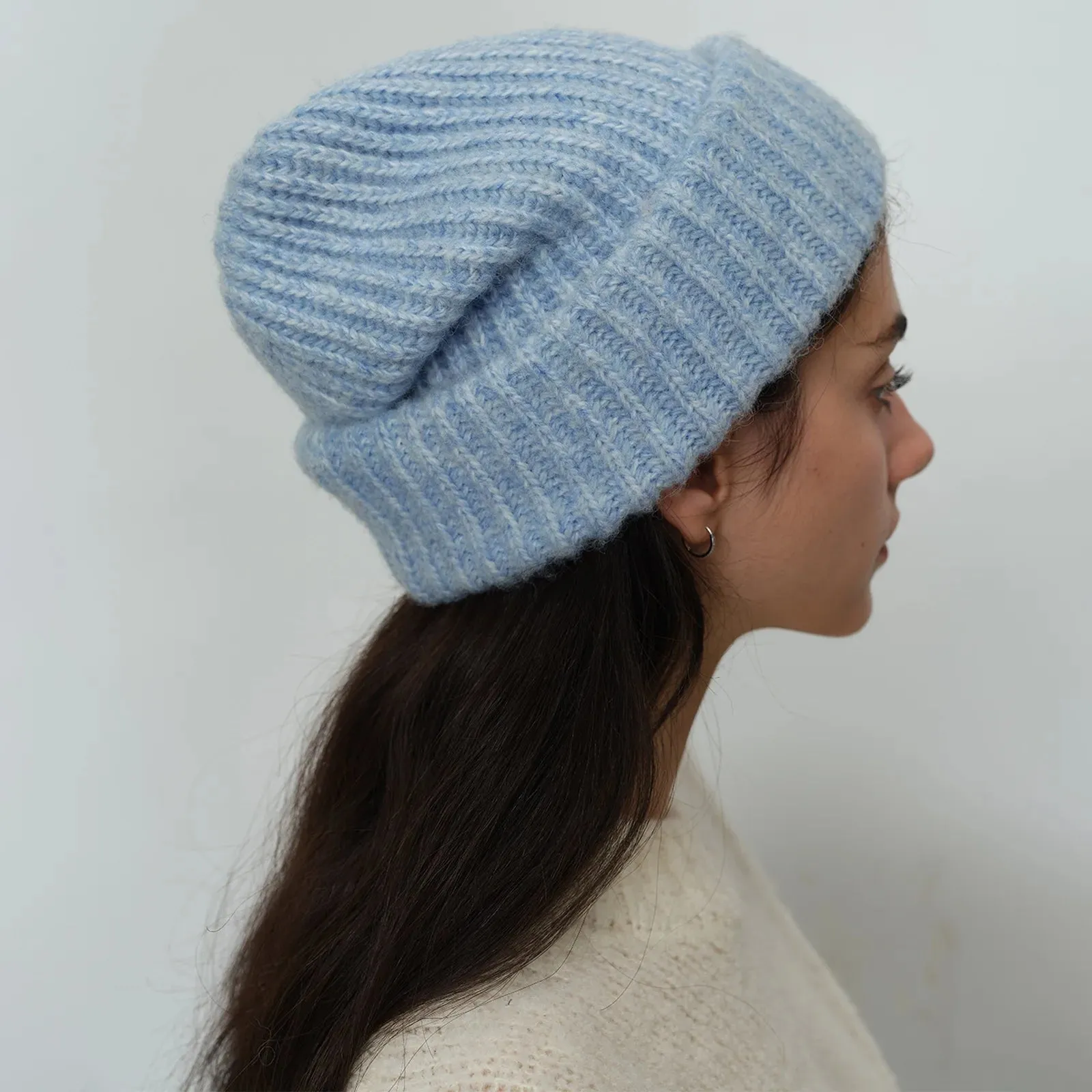 Winter Warm Wool Blend Solid Candy Color Knitted Hat Women