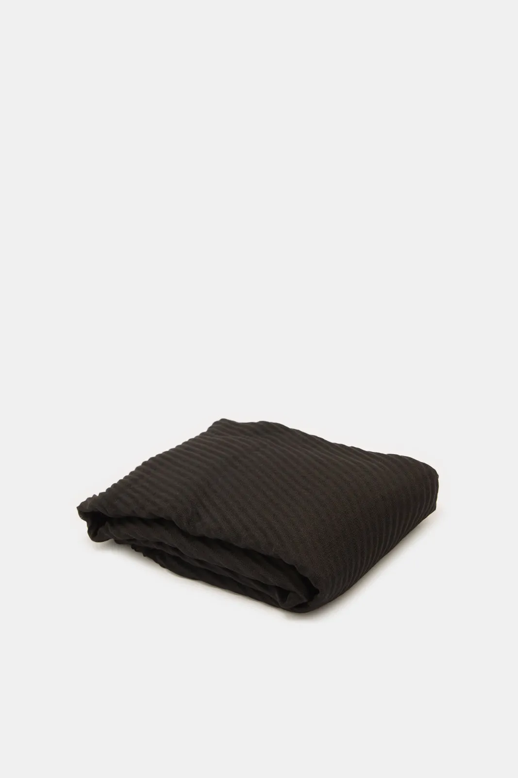 Women Black Pleated Scarf