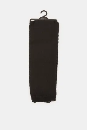 Women Black Pleated Scarf