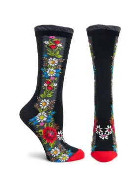 Women's Patterned Mercerized Cotton Socks