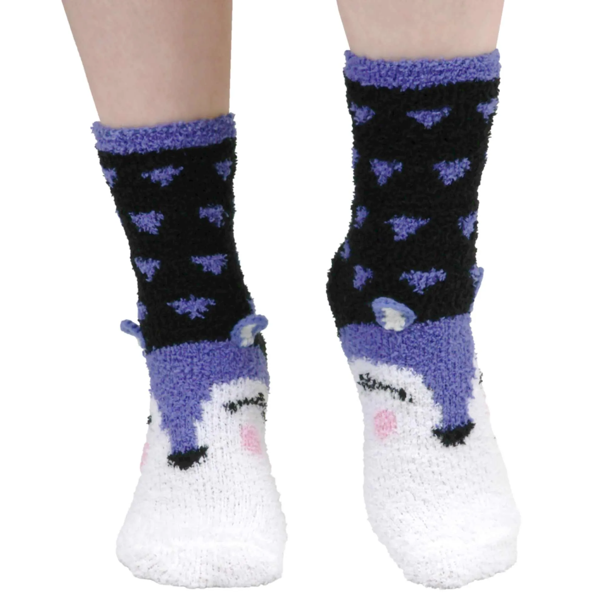 Women's Super Soft Cute Fuzzy Cozy Warm Animal Cabin Crew Socks