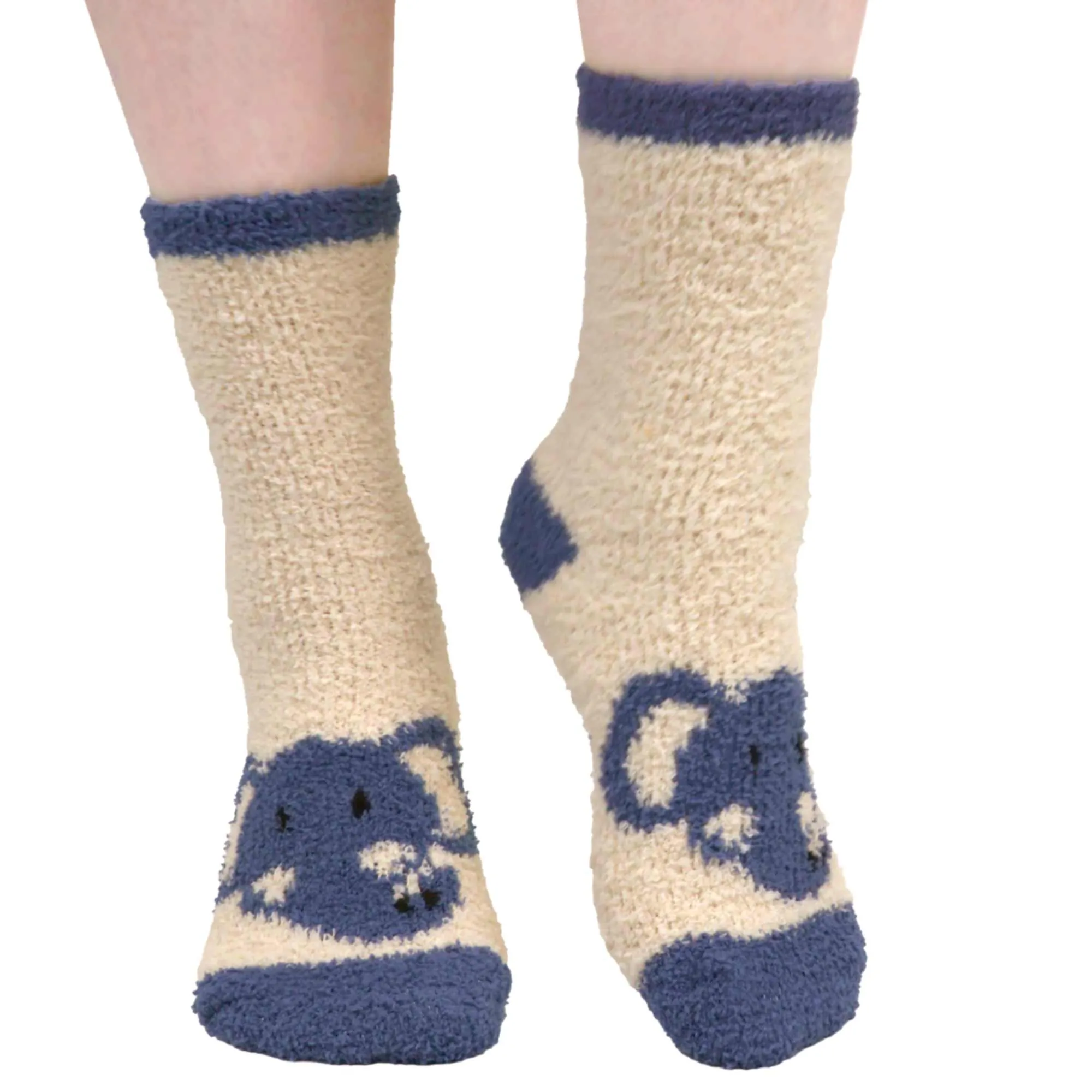 Women's Super Soft Cute Fuzzy Cozy Warm Animal Cabin Crew Socks