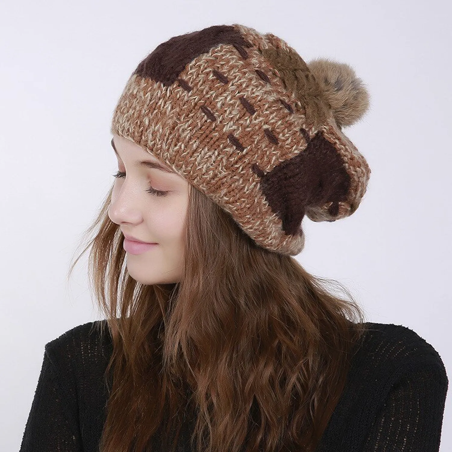 Women's Winter Warm Hat With Pompom