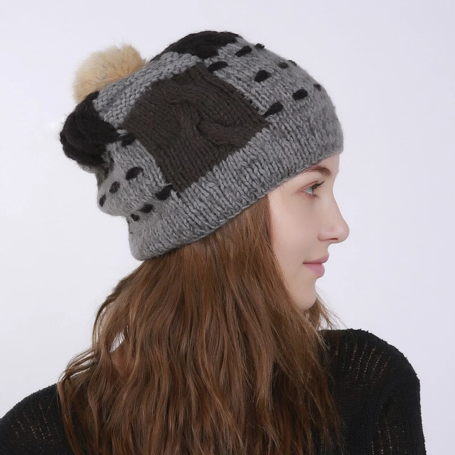 Women's Winter Warm Hat With Pompom