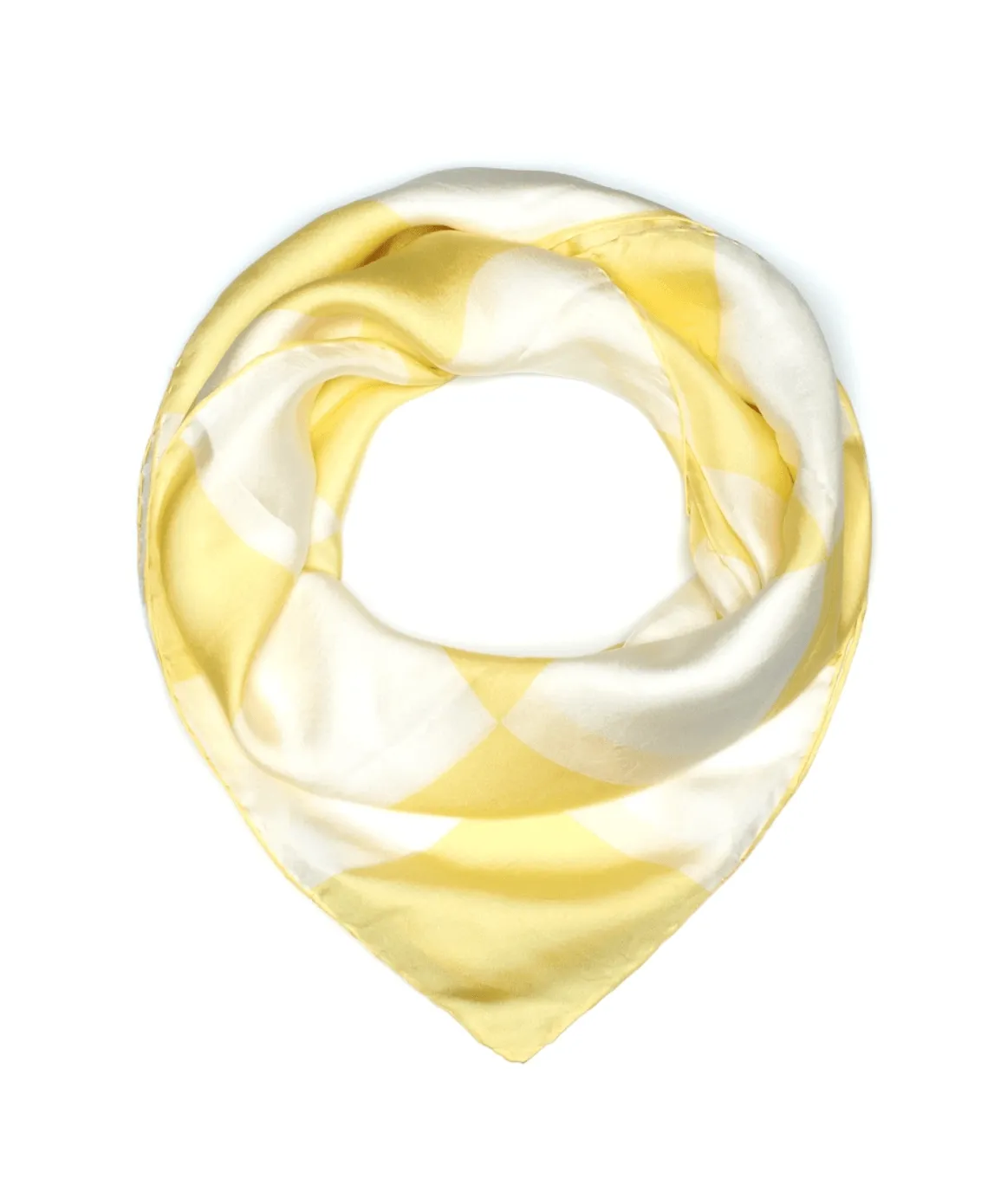 Yellow Checkerboard Silk Scarf