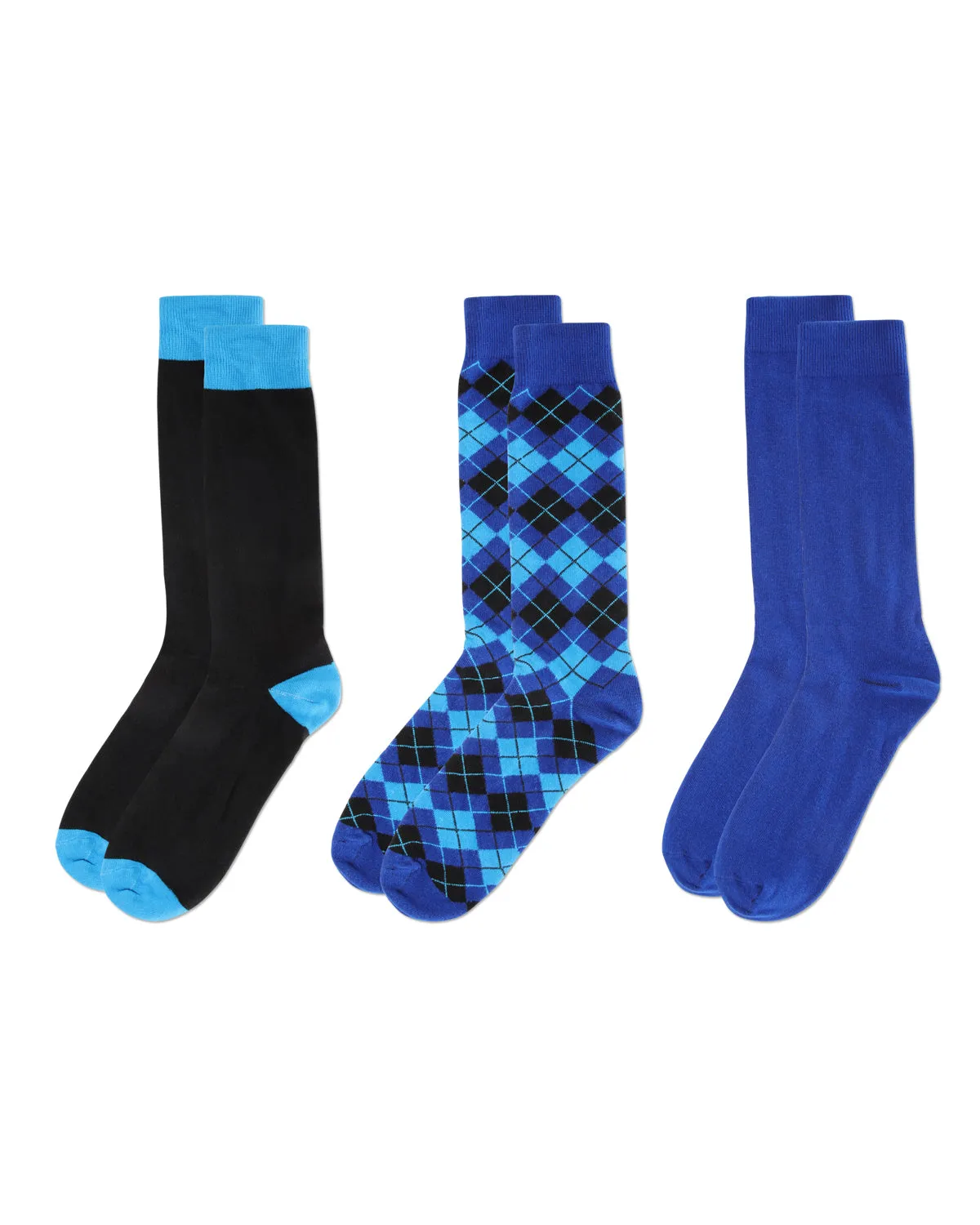 Zag Twist Cotton Blend Crew Sock 3 Pack