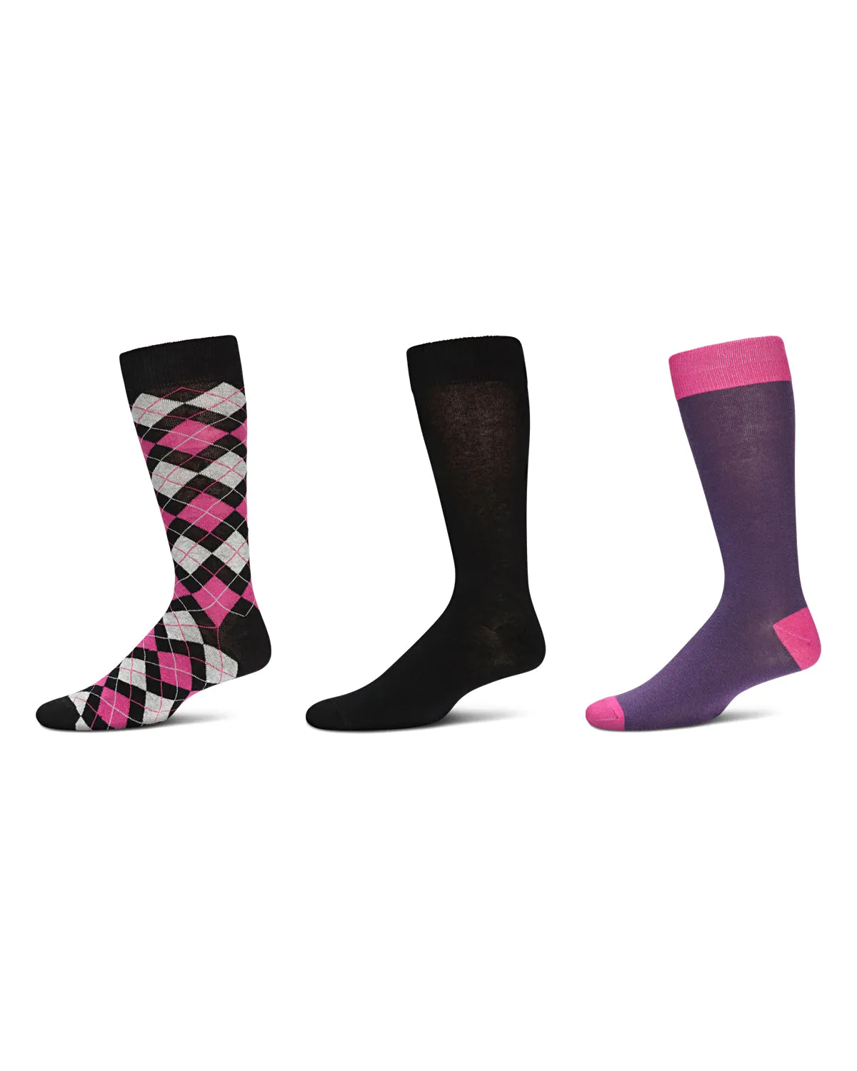 Zag Twist Cotton Blend Crew Sock 3 Pack