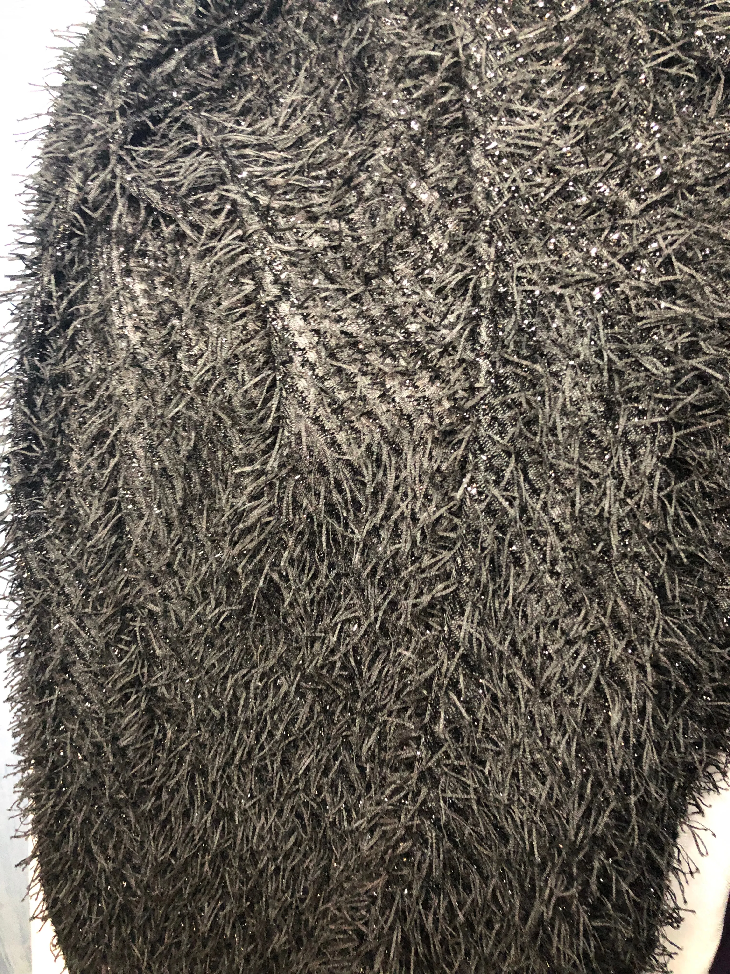 Zaggy Black Shaggy Wrap, Scarf