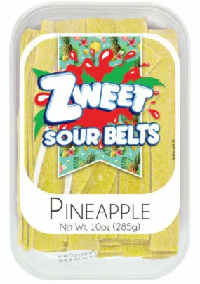 Zweet Sour Belts Pineapple 10oz